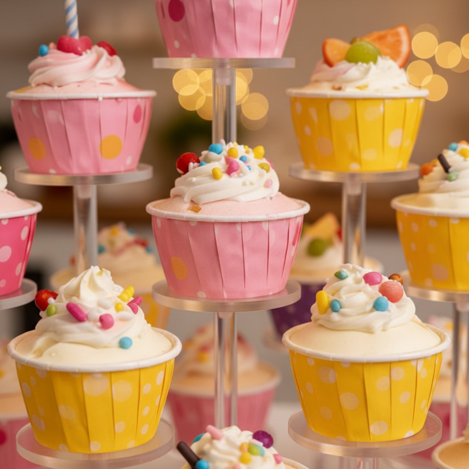 Cupcake Stand Tier - Soporte de Acrílico Transparente para Cupcakes,