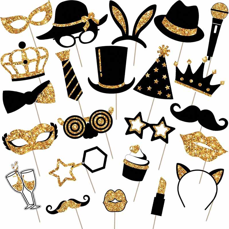 Photo Booth Frame - 23 piezas de accesorios de papel