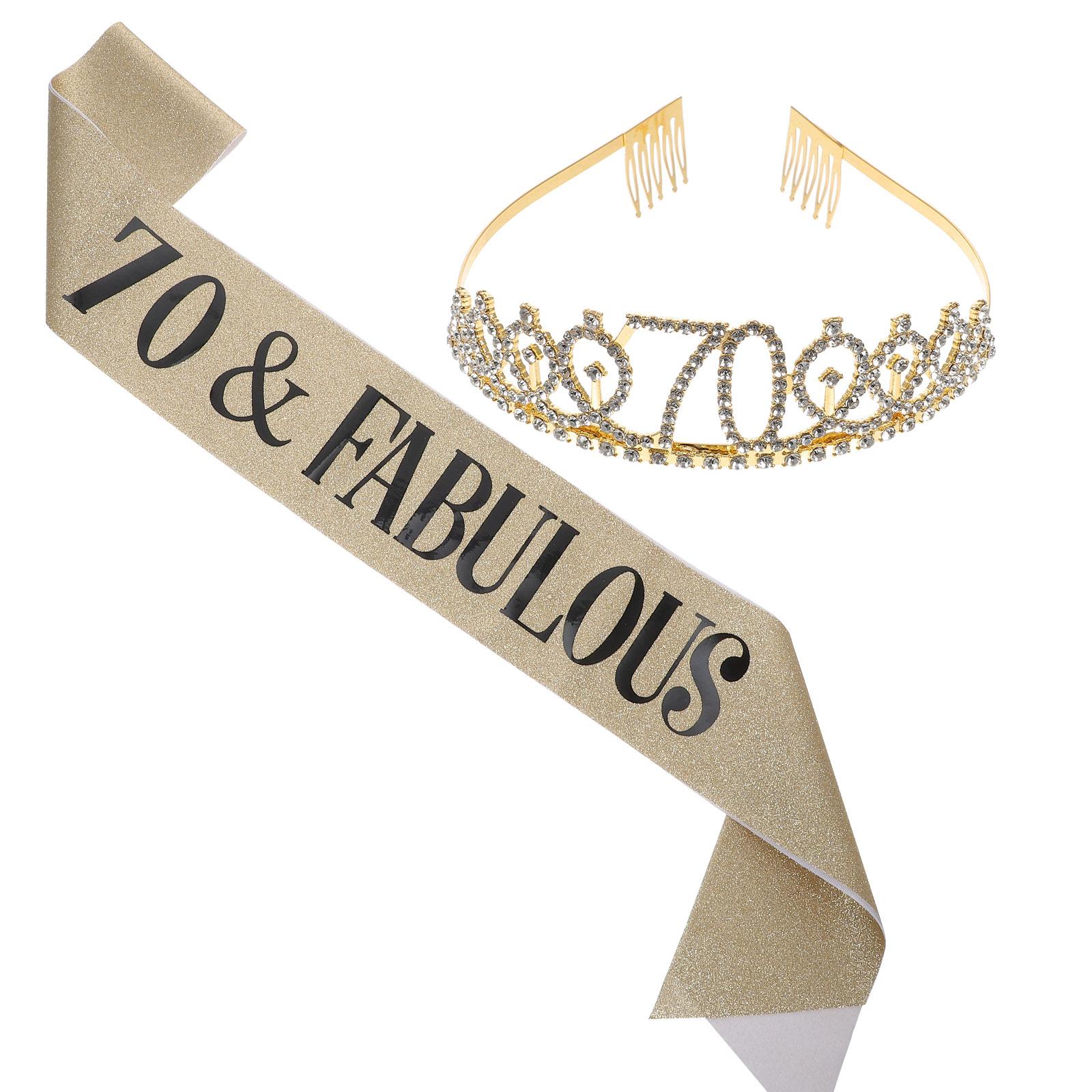 Birthday Sash Glitter - Conjunto de corona de cumpleaños con