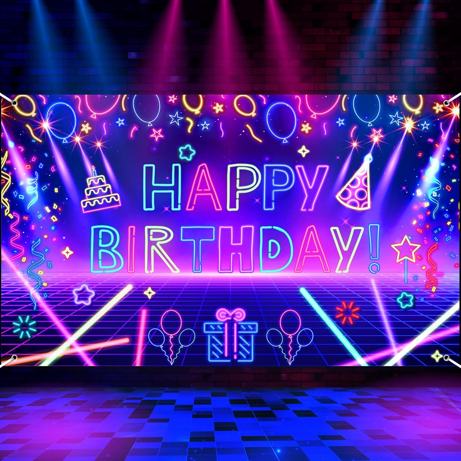 Fondo de fotografía brillo neó - Let'S Party Event Supply reseña y precio