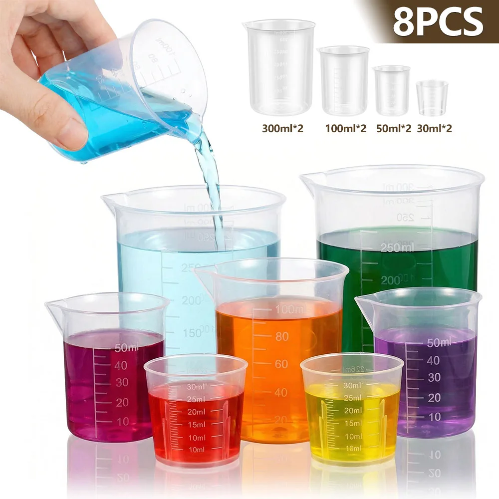 Juego de 8 Tazas Medidoras de  - Plastic Cup 50Pcs reseña y precio