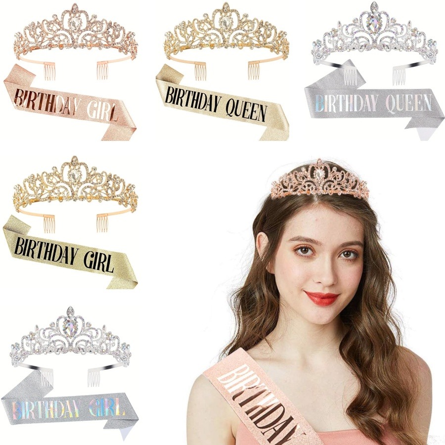 Juego de 2 Piezas de Corona de - Birthday Sash Glitter reseña y precio