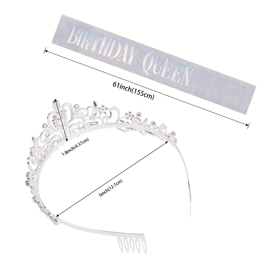 Juego de 2 Piezas de Corona de - Birthday Sash Glitter reseña y precio