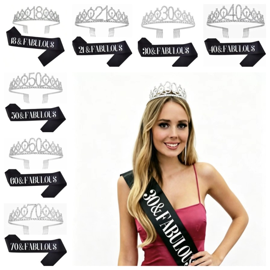 Corona de Tiara Plateada Brill - Birthday Sash Glitter reseña y precio