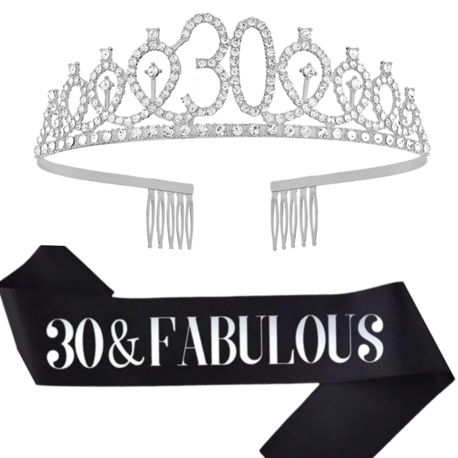Corona de Tiara Plateada Brill - Birthday Sash Glitter reseña y precio