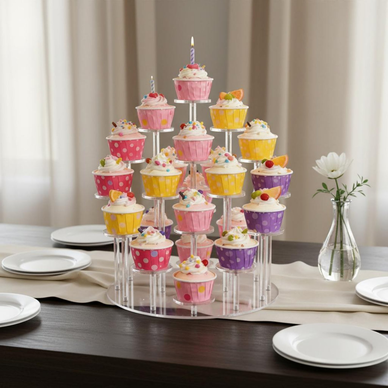 Soporte de Acrílico Transparen - Cupcake Stand Tier reseña y precio