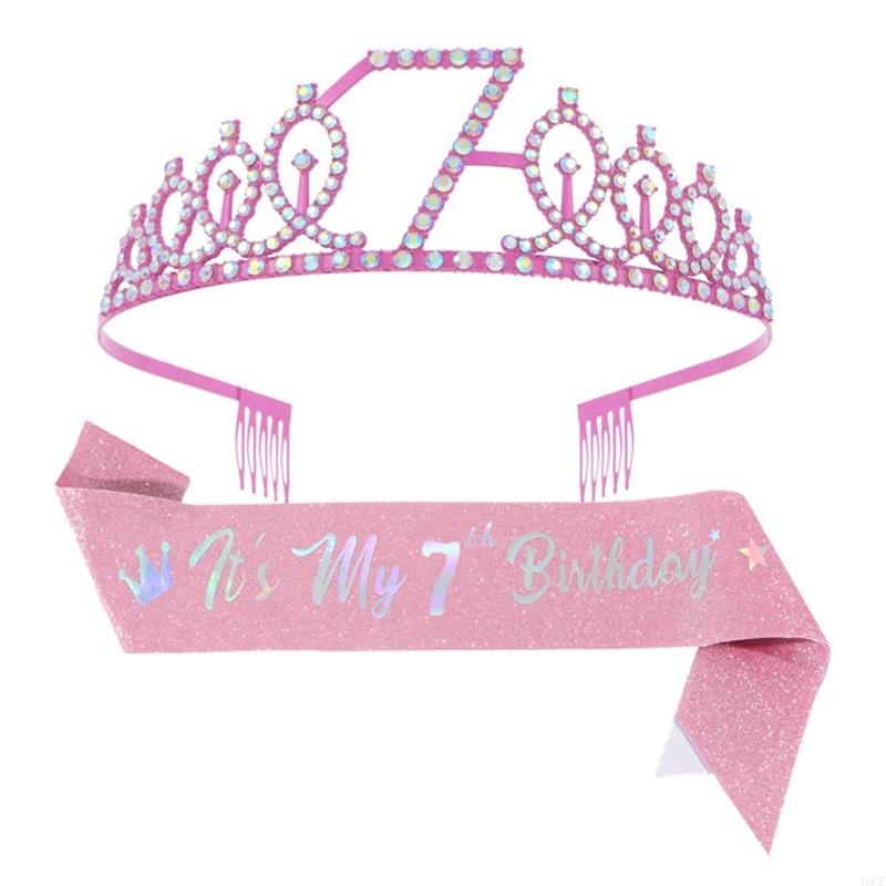 Conjunto tiaras y fajín cumple - Birthday Sash Glitter reseña y precio