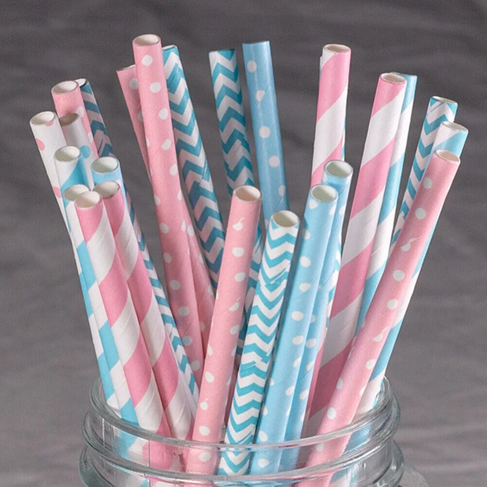 100 pajitas de papel empaqueta - Paper Straw Color reseña y precio