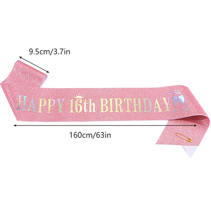 Faja con purpurina para niñas  - Birthday Sash Glitter reseña y precio
