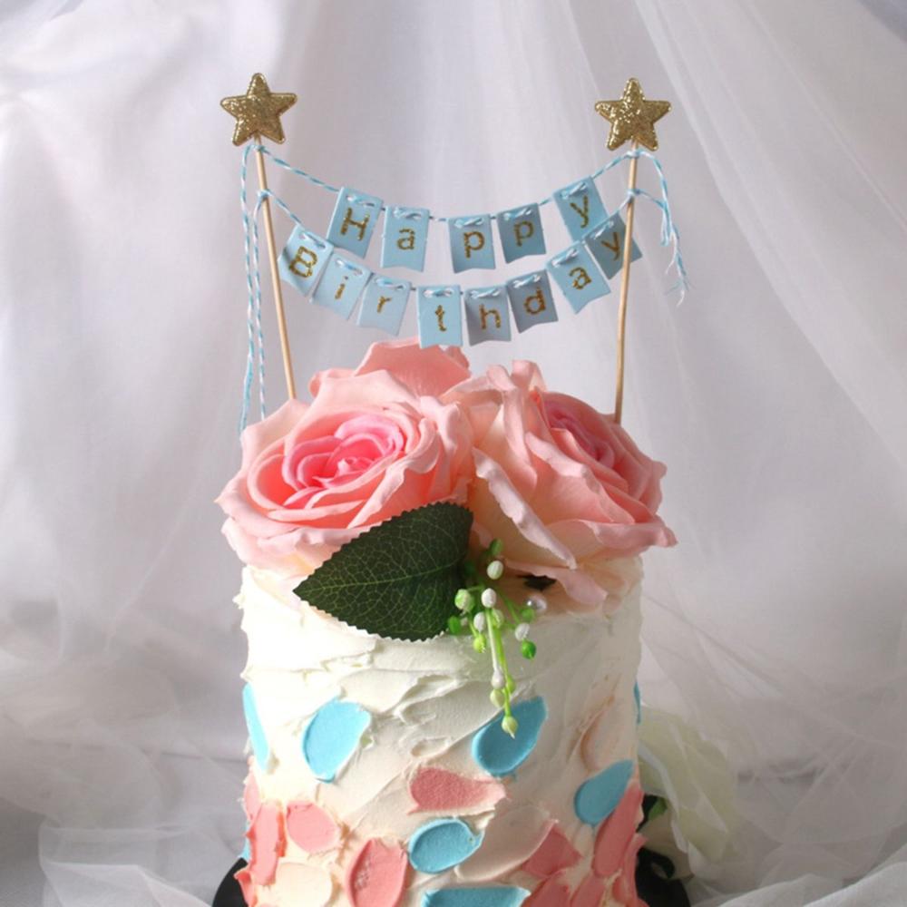 Banderas de pastel de feliz cu - Party Banner Gold reseña y precio