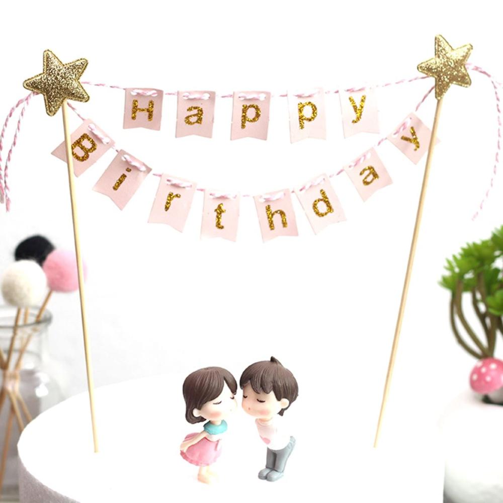 Banderas de pastel de feliz cu - Party Banner Gold reseña y precio