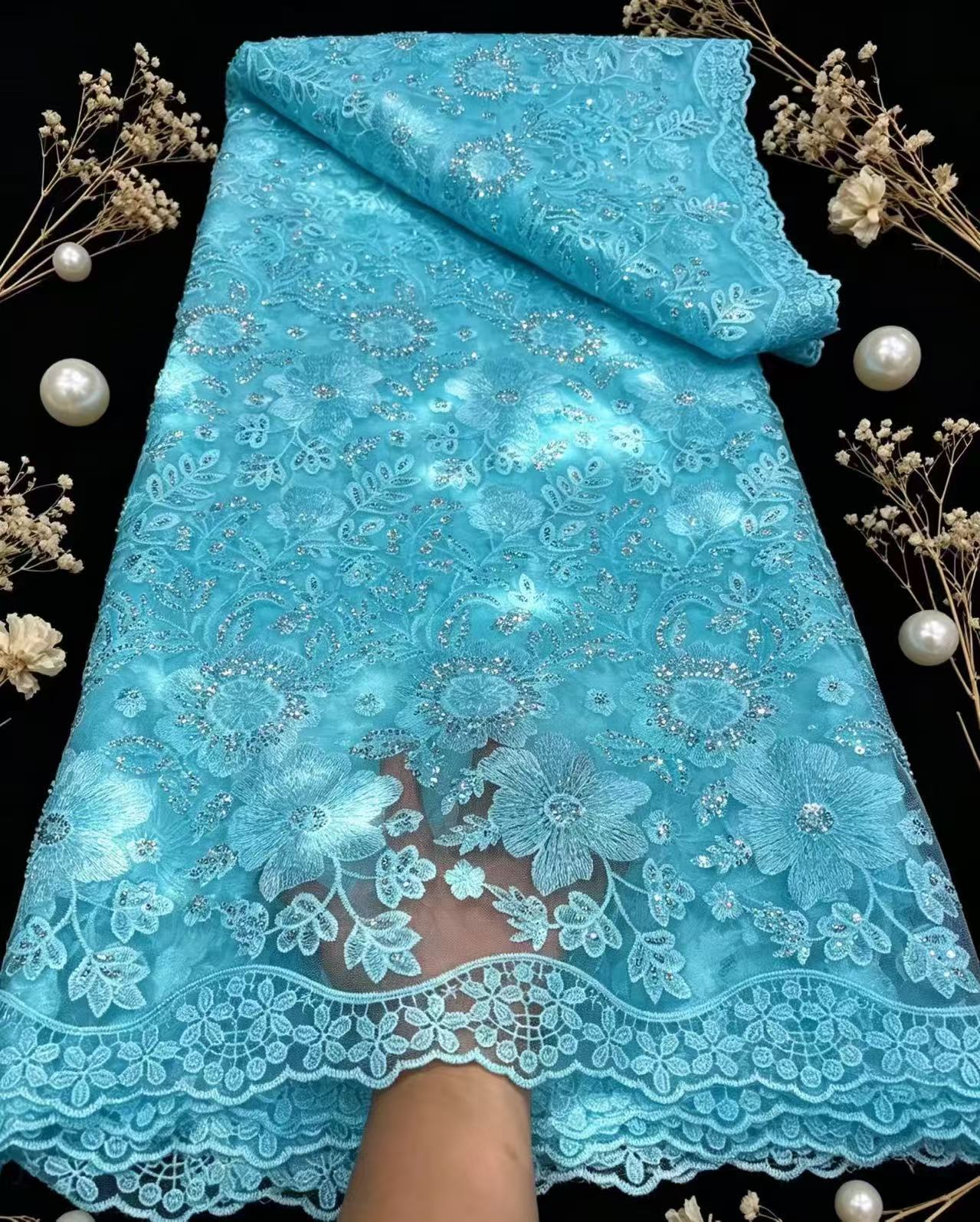 Tela de encaje de tul francés  - Glitter Tablecloth reseña y precio