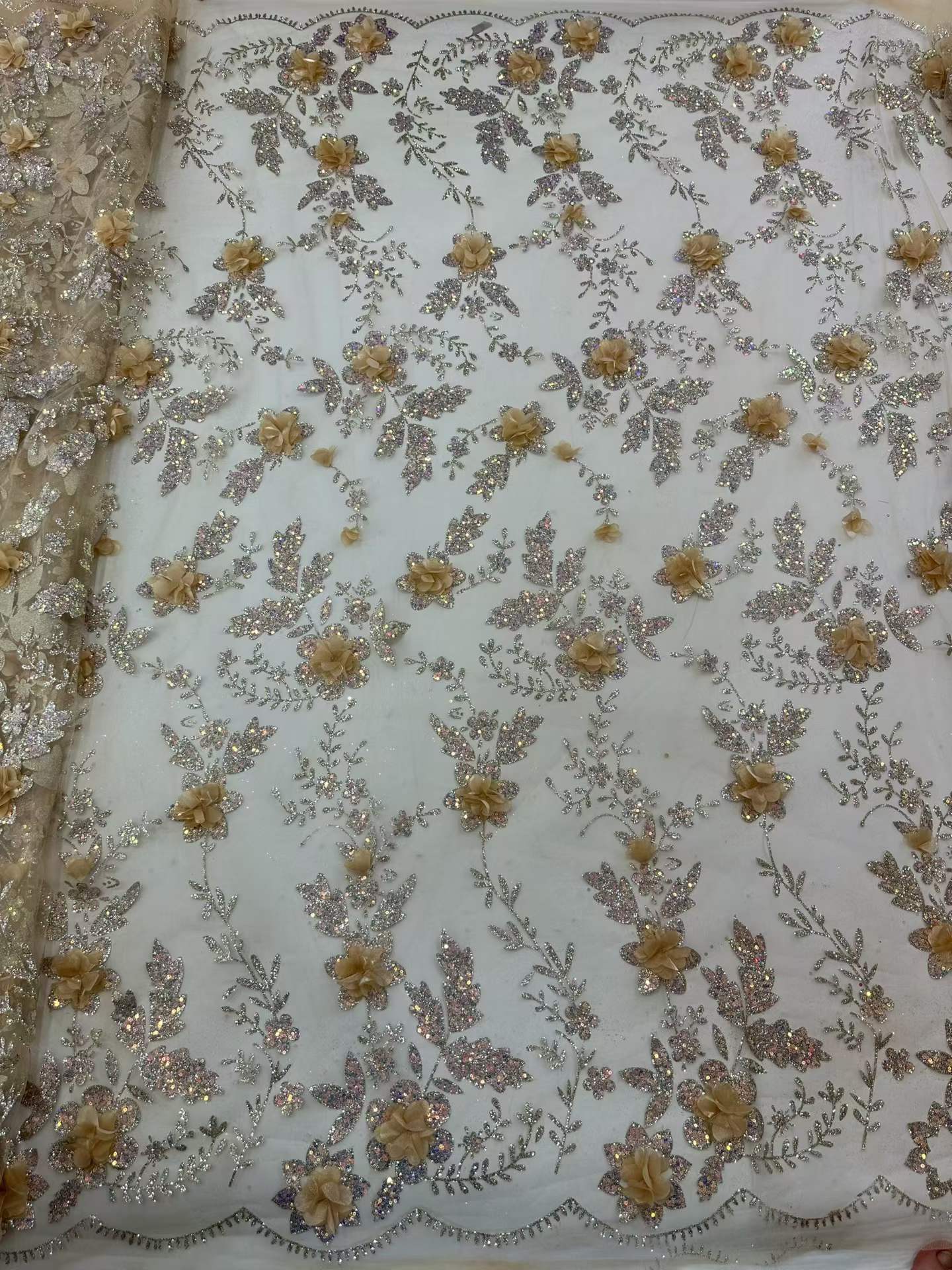 Tela de encaje africana bordad - Glitter Tablecloth reseña y precio