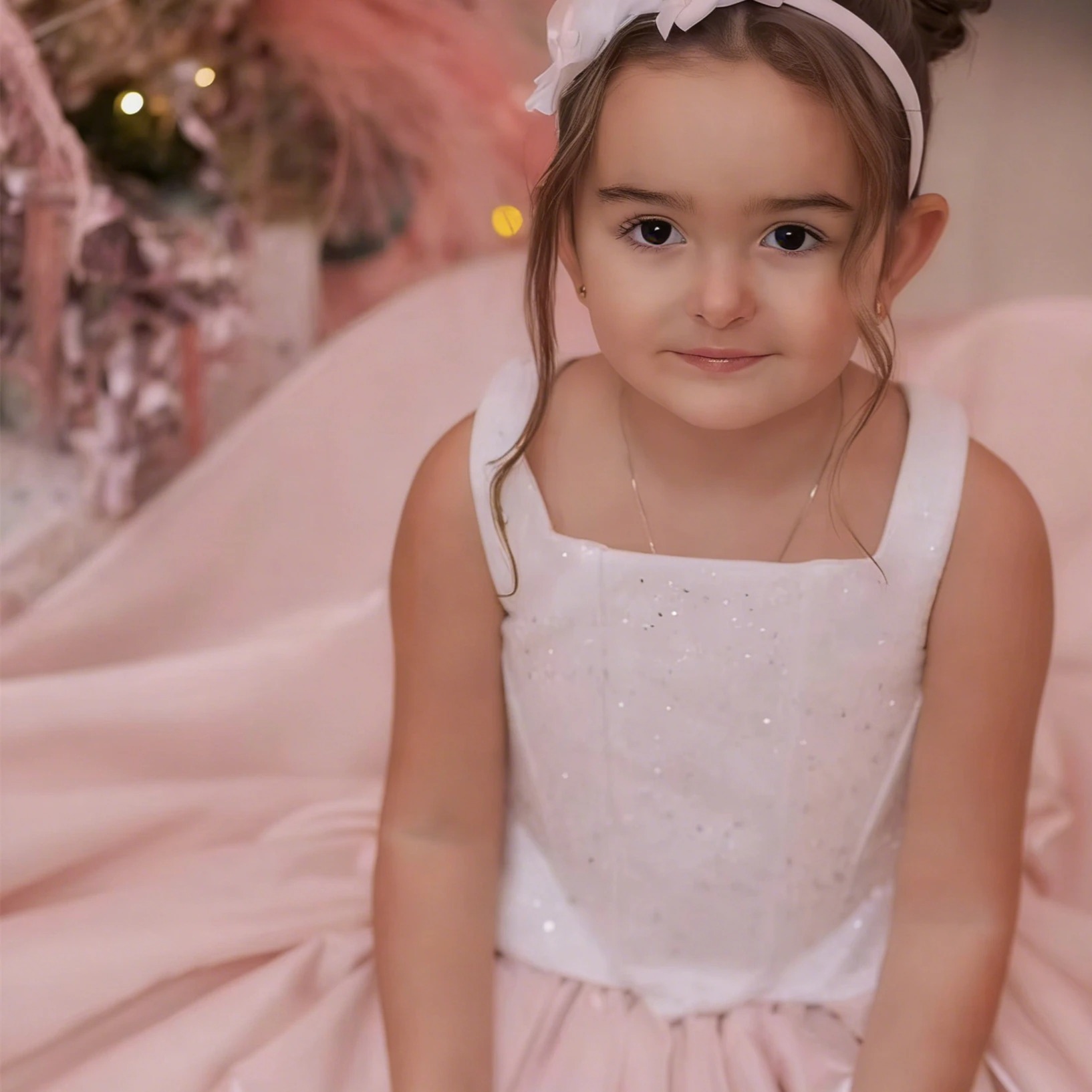 Vestido de niña de las flores  - Birthday Sash Glitter reseña y precio