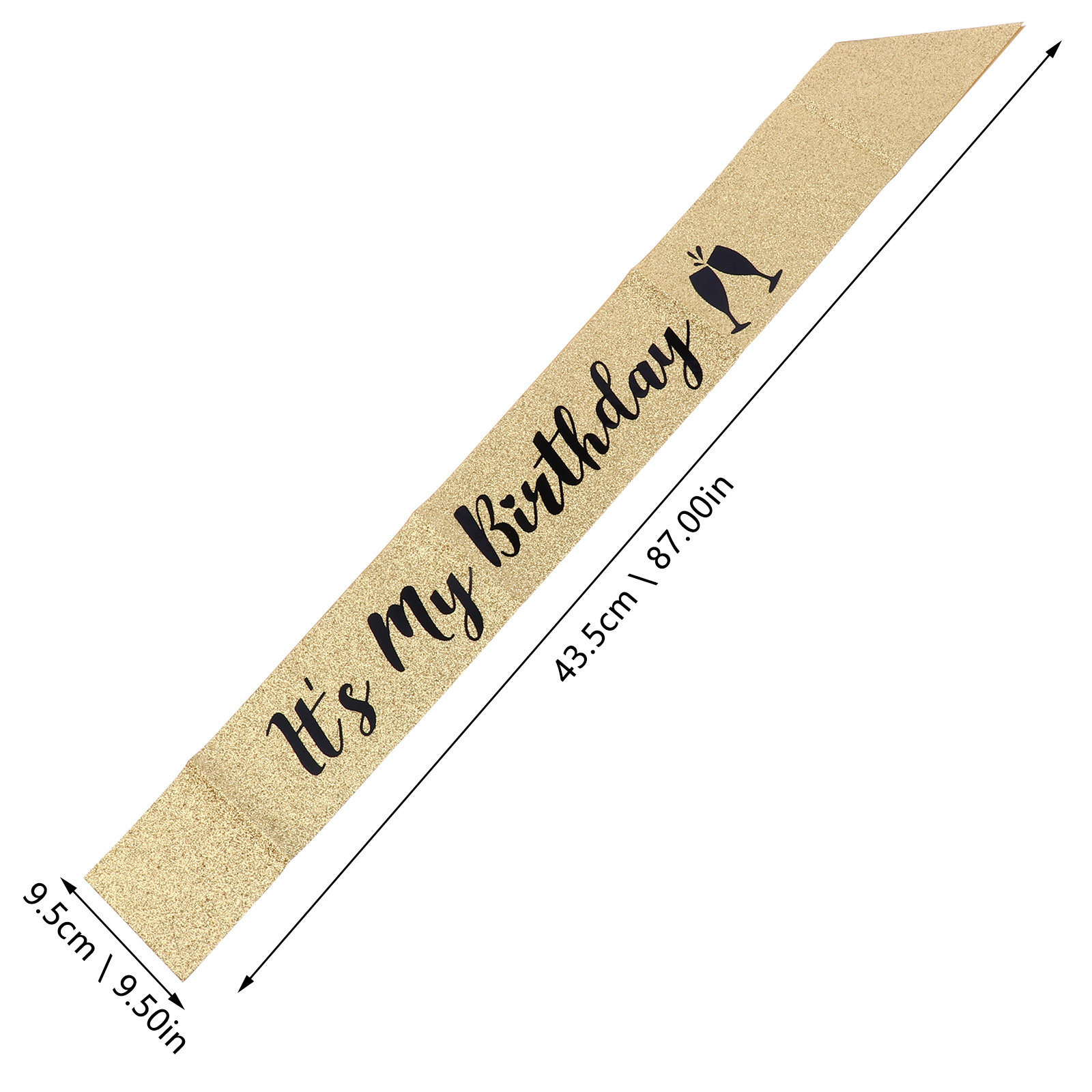 1 unidad de faja de tela con p - Birthday Sash Glitter reseña y precio