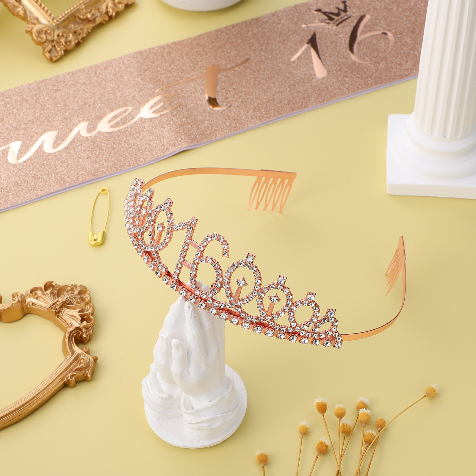 1 Juego de diadema de tiara br - Birthday Sash Glitter reseña y precio